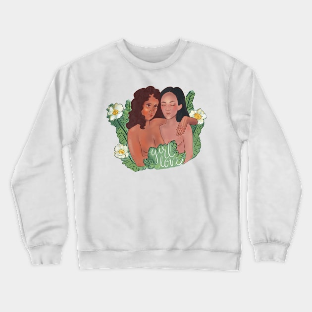 Girl Love Crewneck Sweatshirt by Nerdybrownkid